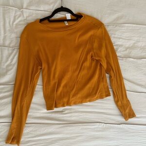 H&M orange love sleeve top! A little cropped, perfect condition